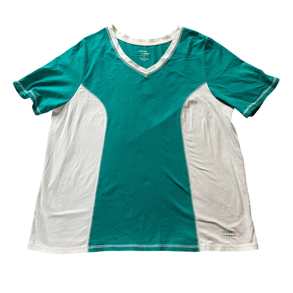 Liz and Me Sport Workout Everyday Sz 0X/14‎ Teal Green Top